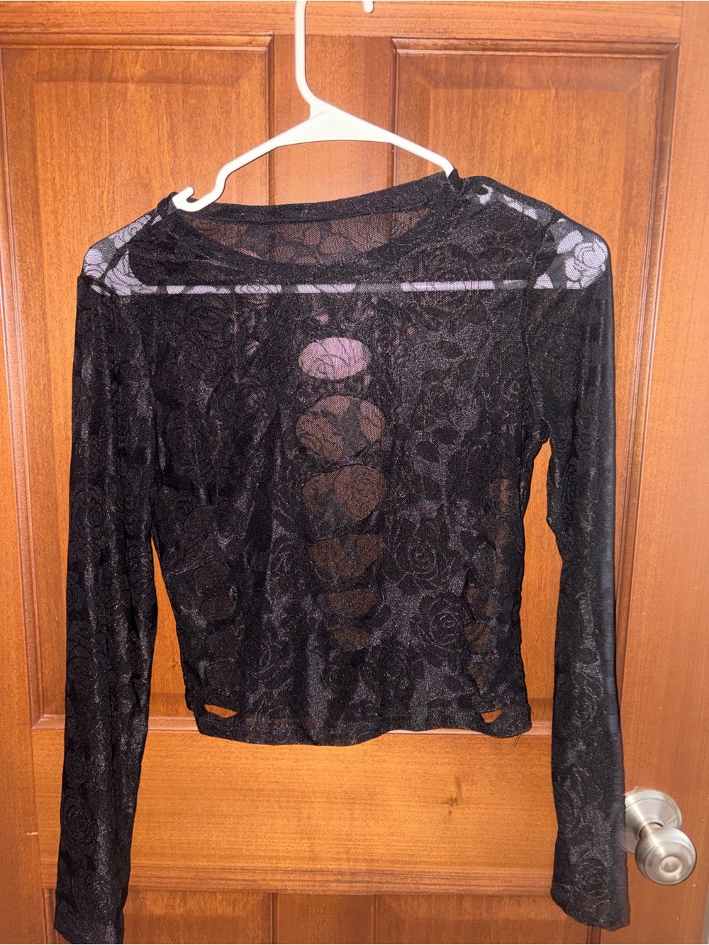 Dolls Kill Sheer Black Cutout Longsleeve